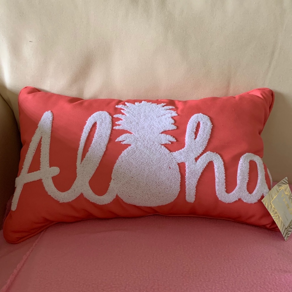 ALOHA Accent pillow from Honolulu (peachy/pink)